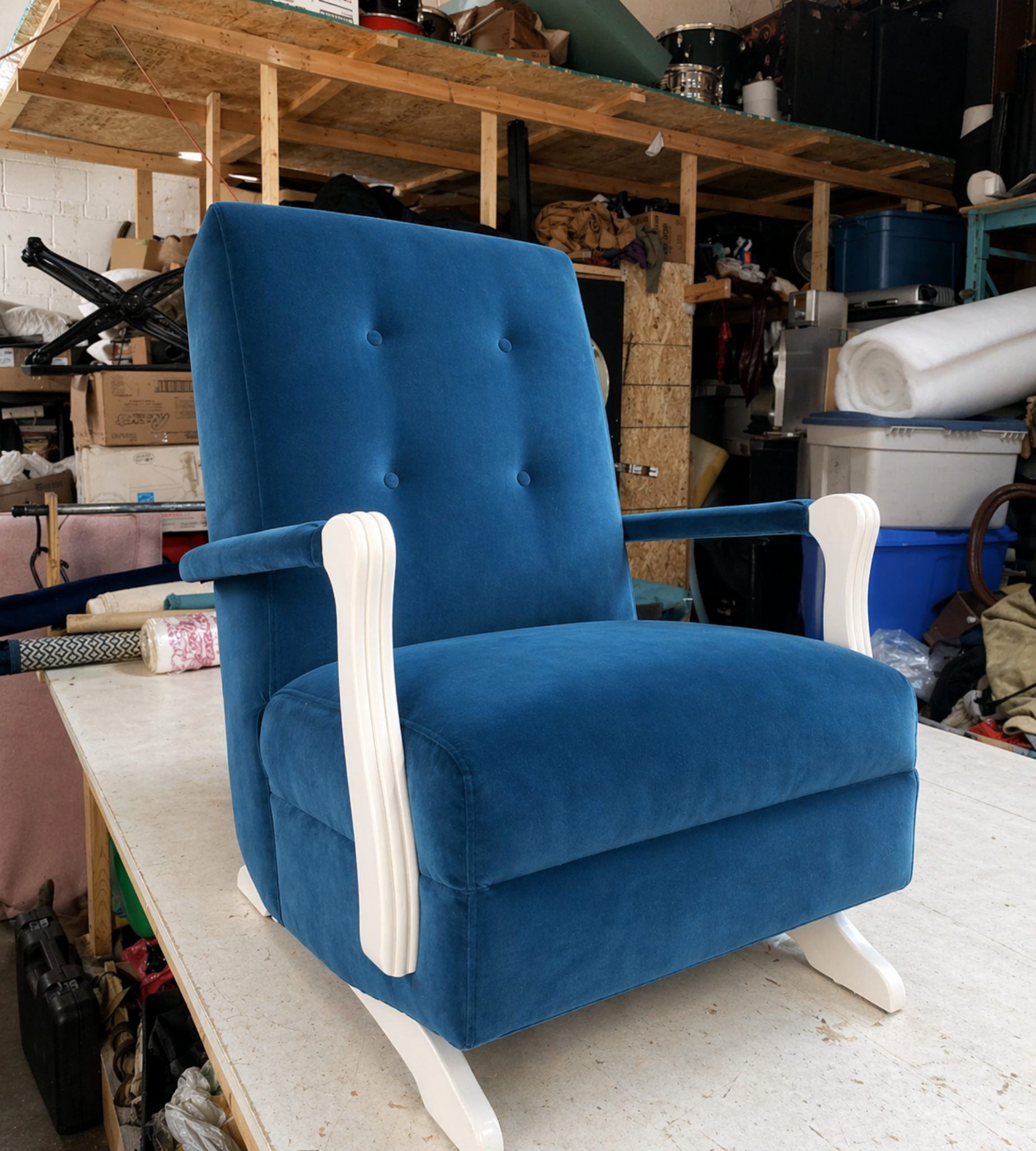 After upholstery restoration example showing restored furniture